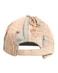 Dolce & Gabbana Beige Tattered Cotton 6 Panels Baseball Cap