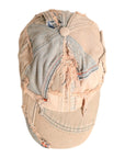 Dolce & Gabbana Beige Tattered Cotton 6 Panels Baseball Cap