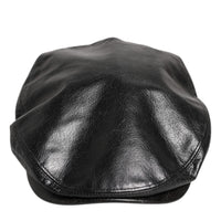 Dolce & Gabbana Black Calf Newsboy Capello Cabbie Hat