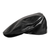 Dolce & Gabbana Black Calf Newsboy Capello Cabbie Hat