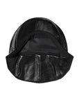 Dolce & Gabbana Black Calf Newsboy Capello Cabbie Hat