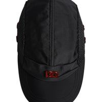 Dolce & Gabbana Black Nylon Logo 6 Panels Baseball Cap
