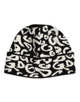 Dolce & Gabbana Black White Wool Knitted Winter Beanie Hat
