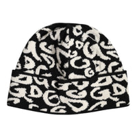 Dolce & Gabbana Black White Wool Knitted Winter Beanie Hat