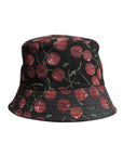 Dolce & Gabbana Black Cotton Printed Wide Brim Bucket Hat