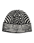 Dolce & Gabbana Black White Zebra Knitted Winter Beanie Hat