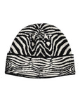 Dolce & Gabbana Black White Zebra Knitted Winter Beanie Hat