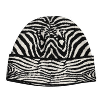 Dolce & Gabbana Black White Zebra Knitted Winter Beanie Hat