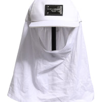 Dolce & Gabbana White Cotton DG Logo Plaque Baseball Balaclava Cap