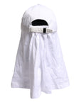 Dolce & Gabbana White Cotton DG Logo Plaque Baseball Balaclava Cap