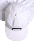 Dolce & Gabbana White Cotton DG Logo Plaque Baseball Balaclava Cap