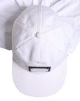 Dolce & Gabbana White Cotton DG Logo Plaque Baseball Balaclava Cap