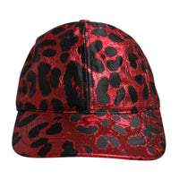 Dolce & Gabbana Red Leopard DG Logo 6 Panels Baseball Cap