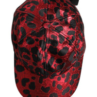 Dolce & Gabbana Red Leopard DG Logo 6 Panels Baseball Cap
