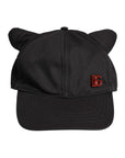 Dolce & Gabbana Black Cotton Logo Patch 6 Panels Baseball Cap