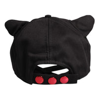 Dolce & Gabbana Black Cotton Logo Patch 6 Panels Baseball Cap