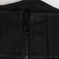 Dolce & Gabbana Black Cotton Waist Tuxedo Belt Cummerbund