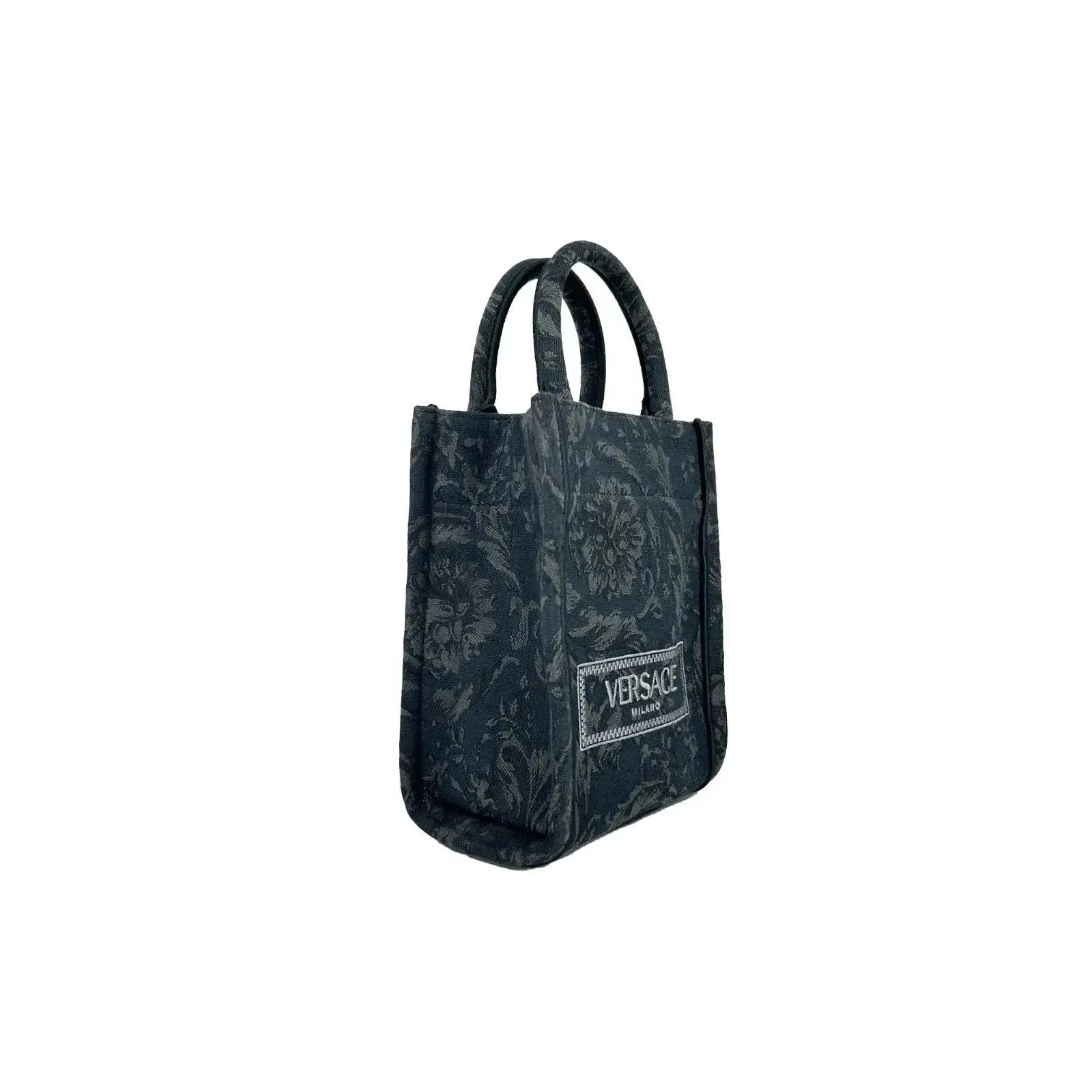 Versace Athena Barocco Mini Top Handle Tote Crossbody Bag Black