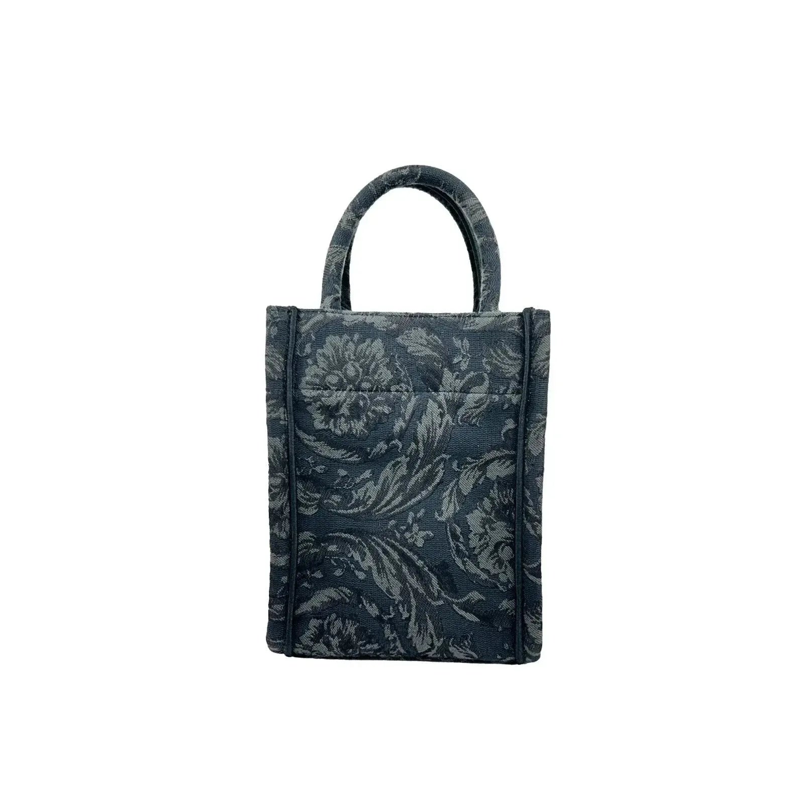 Versace Athena Barocco Mini Top Handle Tote Crossbody Bag Black