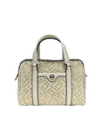 Michael Kors Travel Small Pebbled Leather Duffle Crossbody Handbag Pale Gold Multi