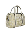 Michael Kors Travel Small Pebbled Leather Duffle Crossbody Handbag Pale Gold Multi