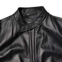 Dolce & Gabbana Black Sheep Leather Biker Full Zip Jacket