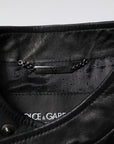 Dolce & Gabbana Black Sheep Leather Biker Full Zip Jacket