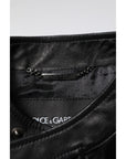 Dolce & Gabbana Black Sheep Leather Biker Full Zip Jacket