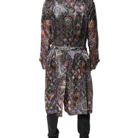 Dolce & Gabbana Multicolor Royal Bee Crown Trench Coat Jacket