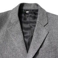 Dolce & Gabbana Gray Wool Single Breasted Trench Coat Jacket