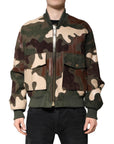 Dolce & Gabbana Multicolor Cotton Bomber Full Zip Jacket