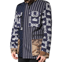 Dolce & Gabbana Multicolor Cotton Logo Patchwork Coat Jacket