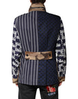 Dolce & Gabbana Multicolor Cotton Logo Patchwork Coat Jacket