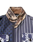 Dolce & Gabbana Multicolor Cotton Logo Patchwork Coat Jacket