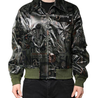 Dolce & Gabbana Green DG Logo Print Bomber Full Zip Jacket