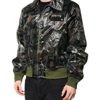 Dolce & Gabbana Green DG Logo Print Bomber Full Zip Jacket