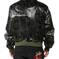 Dolce & Gabbana Green DG Logo Print Bomber Full Zip Jacket