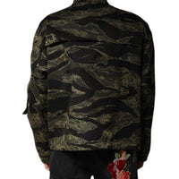 Dolce & Gabbana Multicolor Camouflage Cotton Bomber Jacket