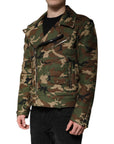 Dolce & Gabbana Multicolor Camouflage Nylon Biker Jacket