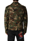 Dolce & Gabbana Multicolor Camouflage Nylon Biker Jacket