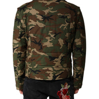 Dolce & Gabbana Multicolor Camouflage Nylon Biker Jacket