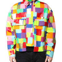 Dolce & Gabbana Multicolor Cotton Full Zip Men Biker Jacket
