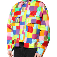 Dolce & Gabbana Multicolor Cotton Full Zip Men Biker Jacket
