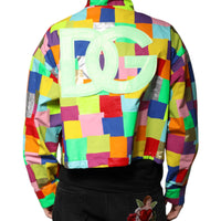 Dolce & Gabbana Multicolor Cotton Full Zip Men Biker Jacket
