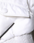 Dolce & Gabbana White Nylon Full Zip Cropped Bomber Jacket
