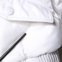 Dolce & Gabbana White Nylon Full Zip Cropped Bomber Jacket