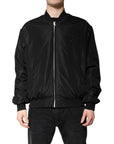 Dolce & Gabbana Black Long Sleeves Full Zip Bomber Jacket