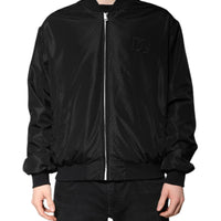 Dolce & Gabbana Black Long Sleeves Full Zip Bomber Jacket