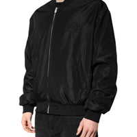 Dolce & Gabbana Black Long Sleeves Full Zip Bomber Jacket