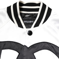 Dolce & Gabbana White DG Logo Polyester Jersey Bomber Jacket